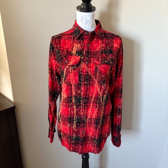 Angry Minnow Flannel Long Sleeve Red Fishing I've Got Bobbers Small - Picture 3 of 5